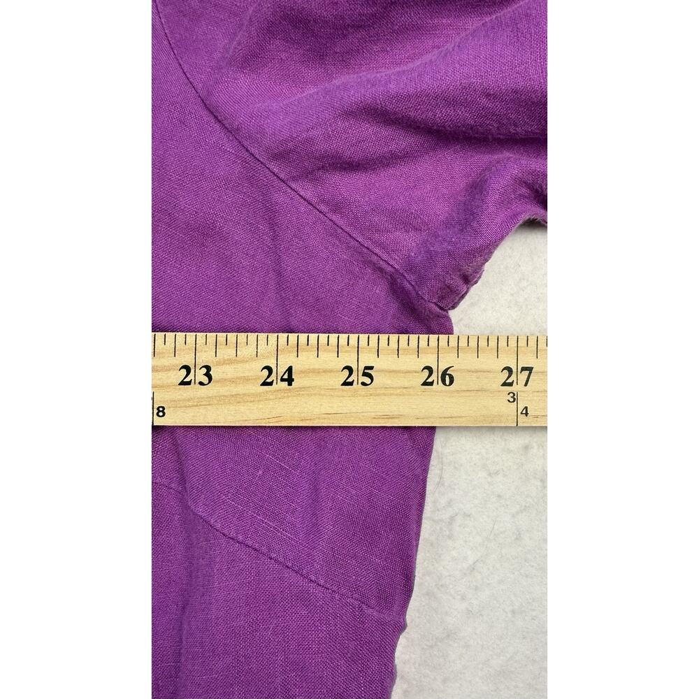Lauren Ralph Lauren linen tunic top 2XL Magenta Coastal Lagenlook Classic Boho - Picture 2 of 3